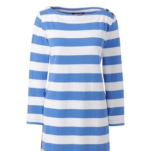 Lands’ End blue and white striped dress